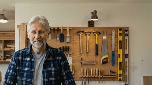 Ted McGrath in his workshop